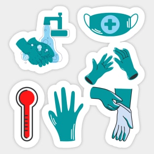 5 stickers of Coronavirus in one pack  colorful version Sticker